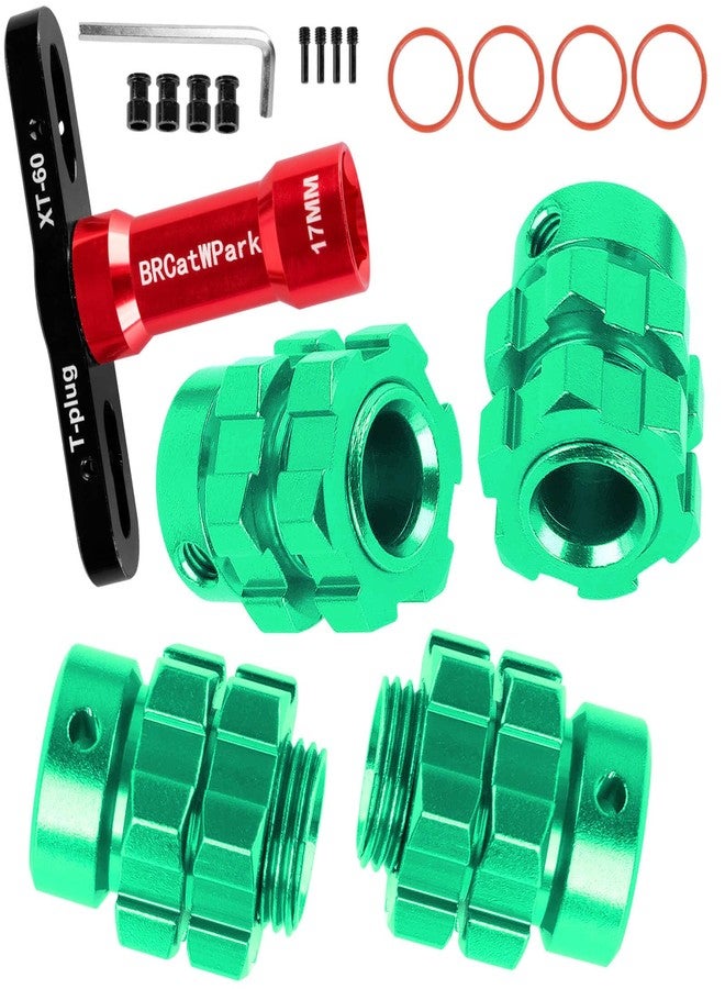 مجموعة ترقيات محرك محور العجلة BRCatWPark RC مقاس 17 مم سداسي، ممتدة 6 مم، لسيارات E-Maxx/T-Maxx/E-Revo/Revo/Summit بمقياس 1/10، تتضمن 4 قطع من محولات محور العجلة السداسية المصنوعة من الألومنيوم مع صواميل ومفتاح ربط، بديل للجزء رقم 6469 5854، لون أخضر. - Image 2
