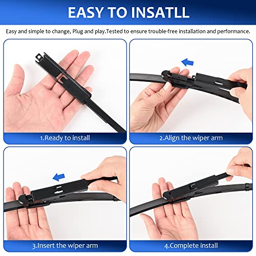 LUTEUS Windshield Wipers 26"+23"（Pinch Tab,Set of 2) replacement for Toyota Sequoia 2008-2020, Toyota Tundra 2007-2020 Premium All-Season Automotive Windshield Wiper Blades - Image 5