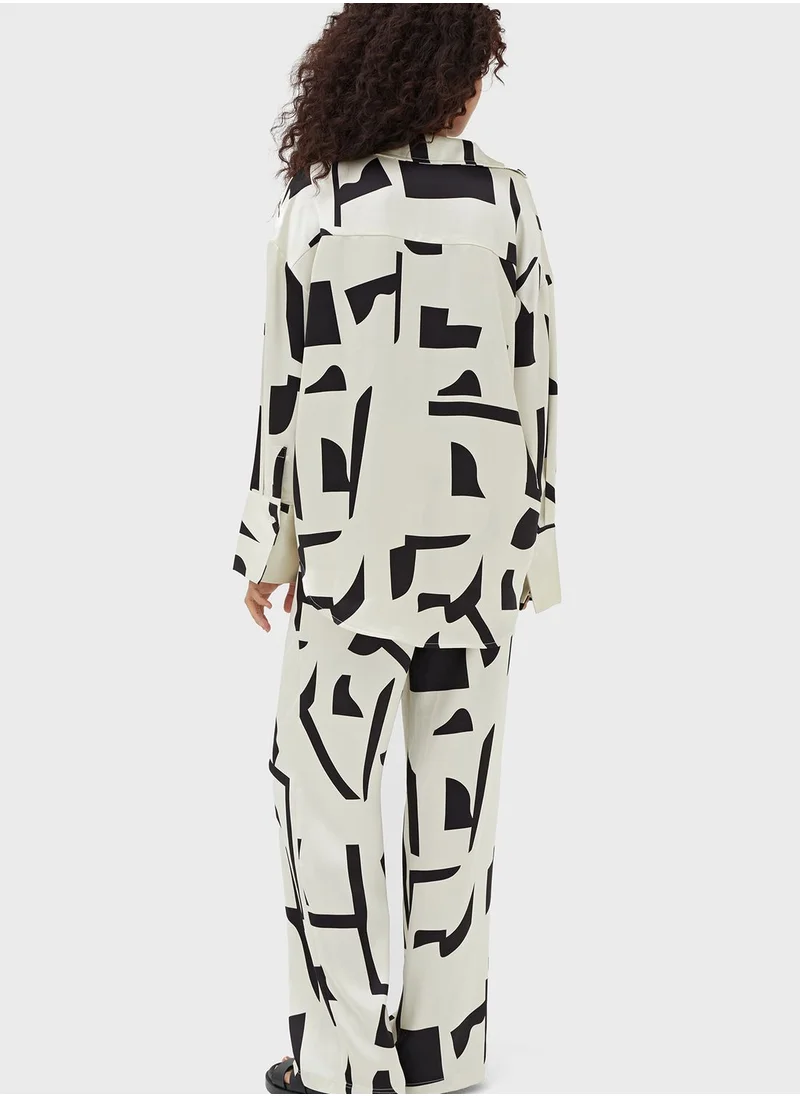 4th & Reckless Printed Wide Leg Pants