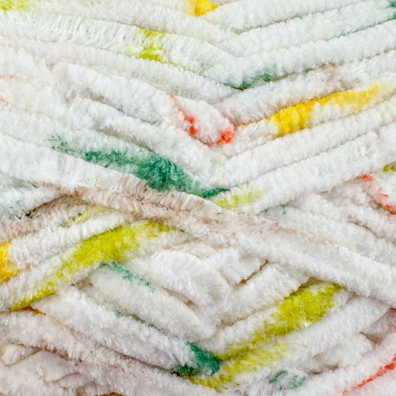 Buvemu Chenille Spots Multicolor Super Bulky Easy Fast Knitting Crocheting Yarn for Amigurmi Plush Toys, Blanket, 100% Micropolyester, 100 gram (3.53 Ounces) 74 Yards (68 Meters) (1, Spots - No.2) - Image 2