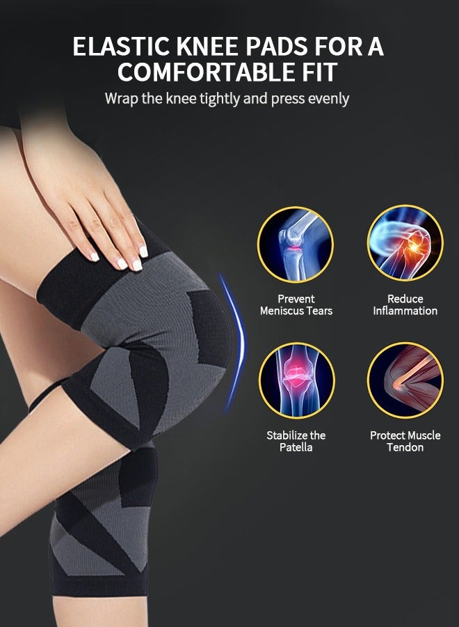 GROIC Graphene Heating Knee Compression Sleeve, Joint Pain Relief Knee Pad, Knee Support, High Elasticity Knee Pad For Workout, Running, Gym, Fitness, Weightlifting, Sports Fitness Equipment - Image 2