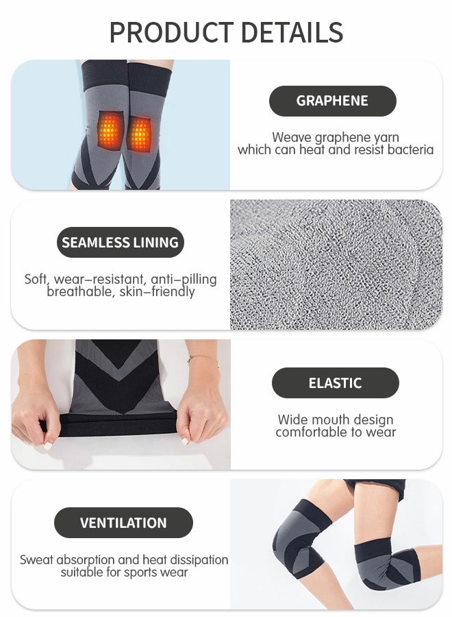 GROIC Graphene Heating Knee Compression Sleeve, Joint Pain Relief Knee Pad, Knee Support, High Elasticity Knee Pad For Workout, Running, Gym, Fitness, Weightlifting, Sports Fitness Equipment - Image 4