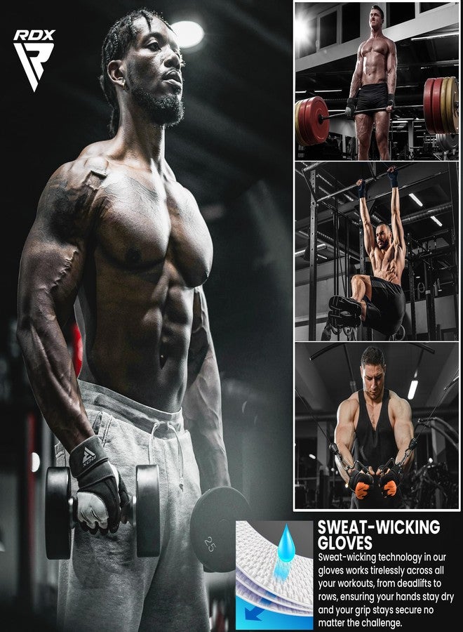 RDX Weight Lifting Gloves with Wrist Support, 50 CM Long Wrist Straps, Anti Slip Padded Palm Protection, Breathable Gym Grip for Fitness Training Workout Powerlifting, Men Women Bodybuilding Exercise - Image 5