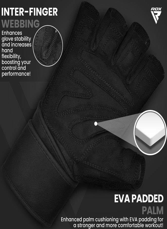 RDX Weight Lifting Gloves with Wrist Support, 50 CM Long Wrist Straps, Anti Slip Padded Palm Protection, Breathable Gym Grip for Fitness Training Workout Powerlifting, Men Women Bodybuilding Exercise - Image 2