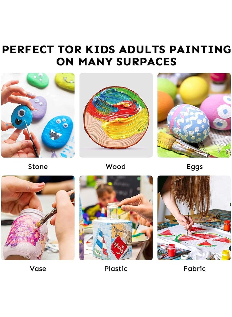 Acrylic Paint Set, 24 Colors x 12ml Oil Paint Kit, Professional Acrylic Paint Kit, Art Supplies Set for Paper, Canvas, Rock - Image 5