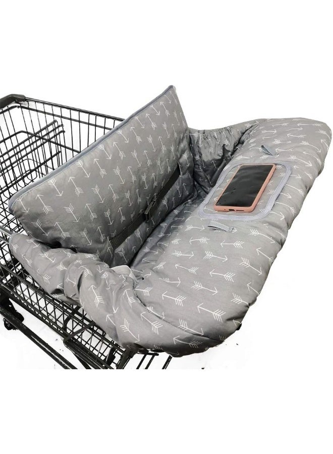ICOPUCA Shopping Cart Cover for Baby boy Girl, Anti Slip Design, Cotton High Chair Cover, Machine Washable for Infant, Toddler, Grocery Cover (Grey) - Image 5
