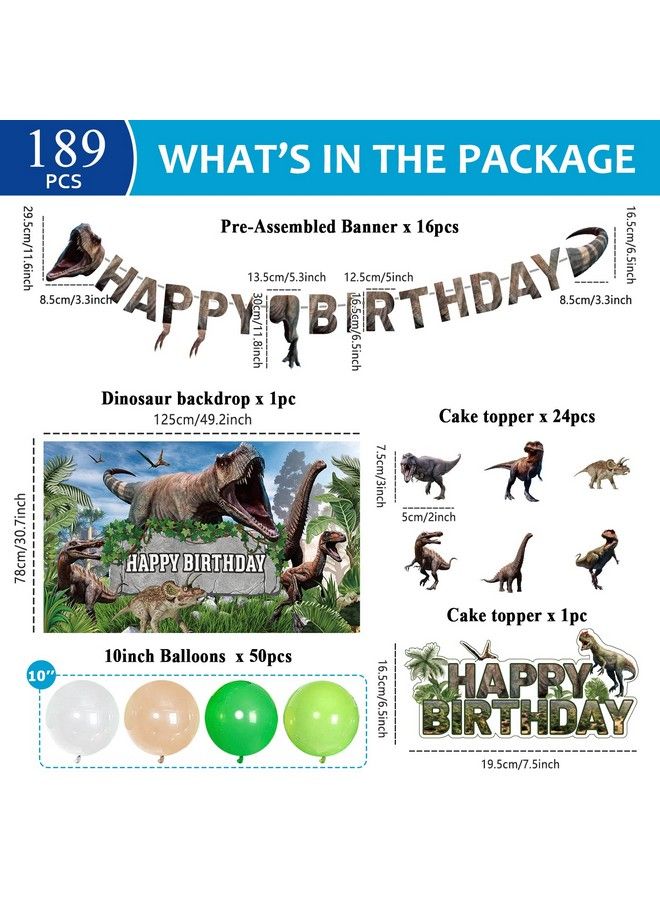 Tevxj 189 قطعة مجموعة أدوات المائدة لعيد ميلاد الديناصورات تشمل 24 ضيفًا - Image 4