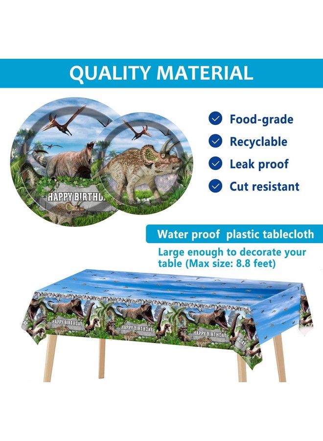 Tevxj 189 قطعة مجموعة أدوات المائدة لعيد ميلاد الديناصورات تشمل 24 ضيفًا - Image 5