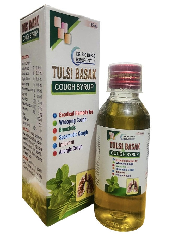 krig's ABA07 SC Debs Tulsi Basak Cough Syrup Homeopathy (100ml) - SET Of 2 Bottles - Image 1