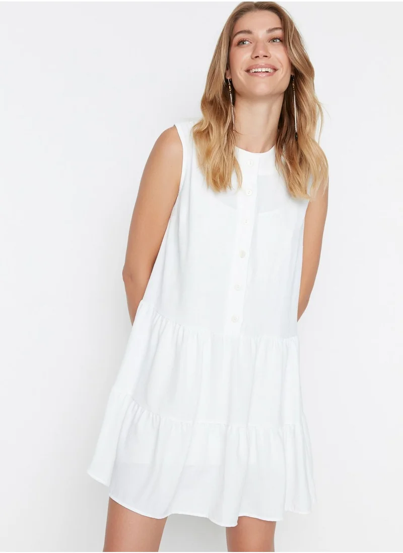 trendyol Button Detail Tiered Dress