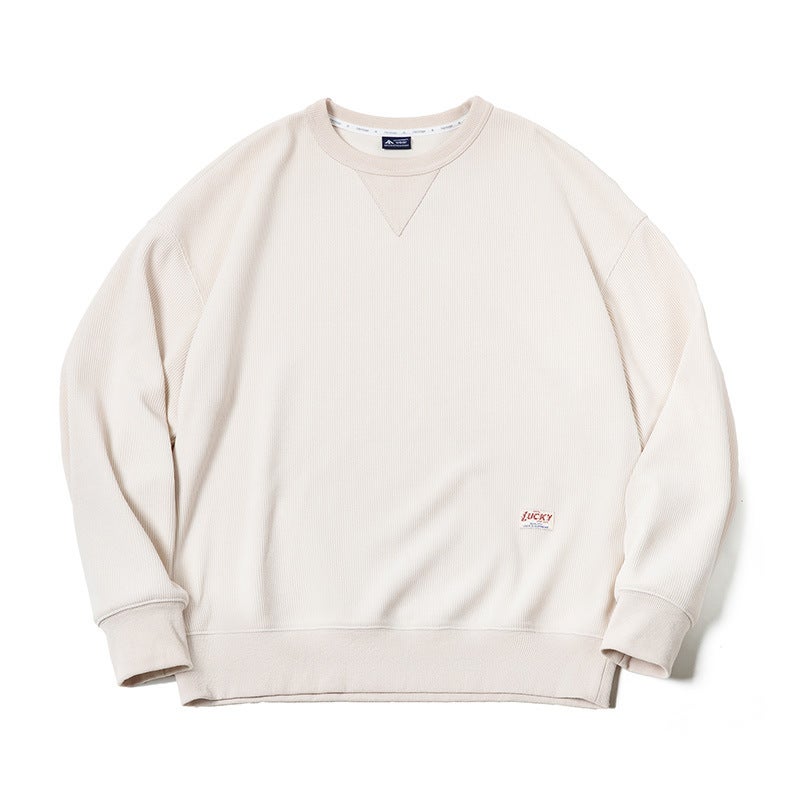 Madden Tooling American Style Retro Heavy-Weight Chenille Sweatshirt Round Neck Basic Anti-Wrinkle Base Long-Sleeved T-Shirt Men'S Autumn - Image 1