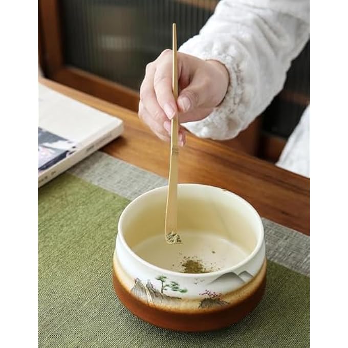 MostNow Matcha Whisk Set 4Pcs Japanese Tea Set With Bowl Holder Bamboo Whisk And Scoop Ceramic Kit For Tea Lovers Landscape - Image 4