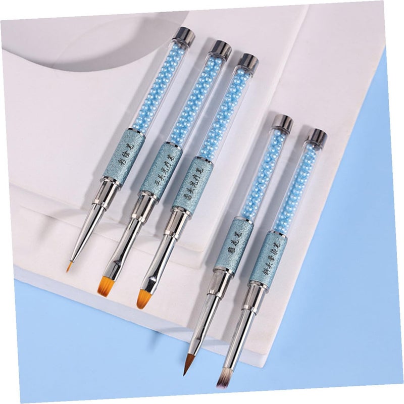 10 قطعة من مجموعة فرش فن الأظافر مع أقلام رسم طويلة وحامل متعدد الفتحات لمانيكير DIY دقيق - Image 4