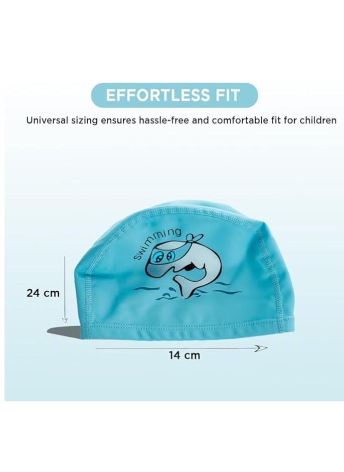 ENDLESS  Comfortable PU Swimming Cap with Cartoon Design | Elastic Waterproof Swimming Cap for Long and Short Hair with Thicker Edge | Kid's Size | Material : PU  - Image 3