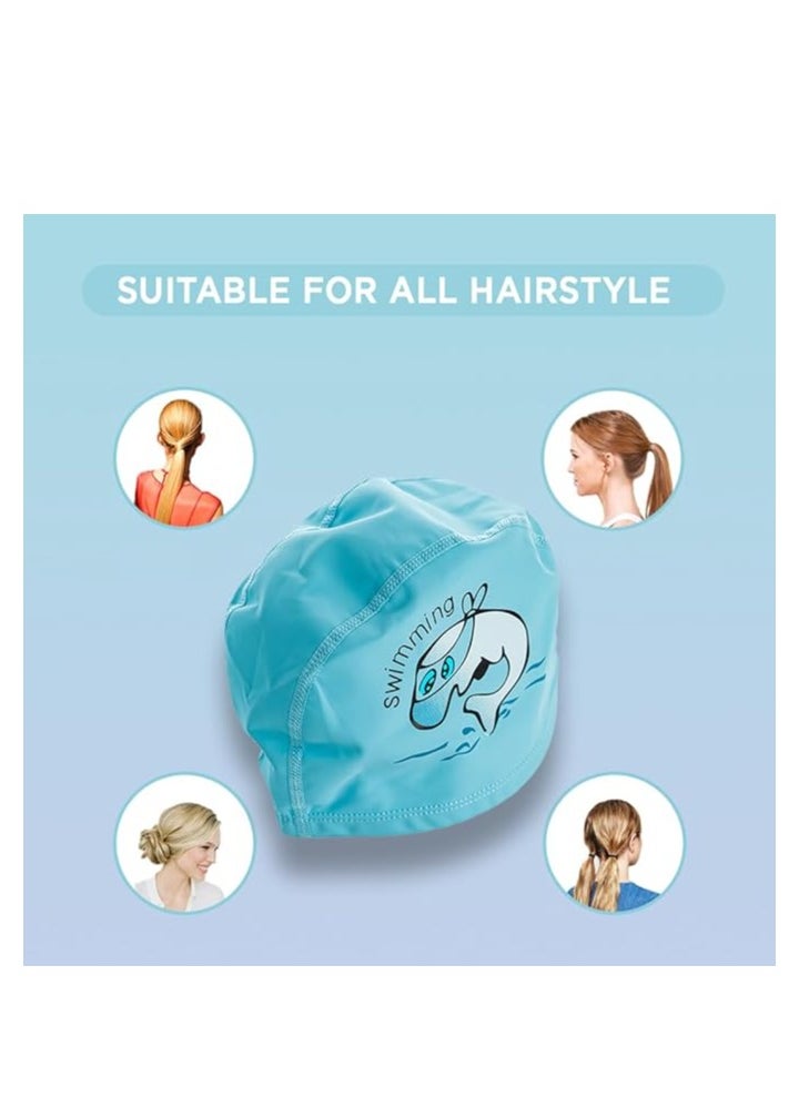 ENDLESS  Comfortable PU Swimming Cap with Cartoon Design | Elastic Waterproof Swimming Cap for Long and Short Hair with Thicker Edge | Kid's Size | Material : PU  - Image 5
