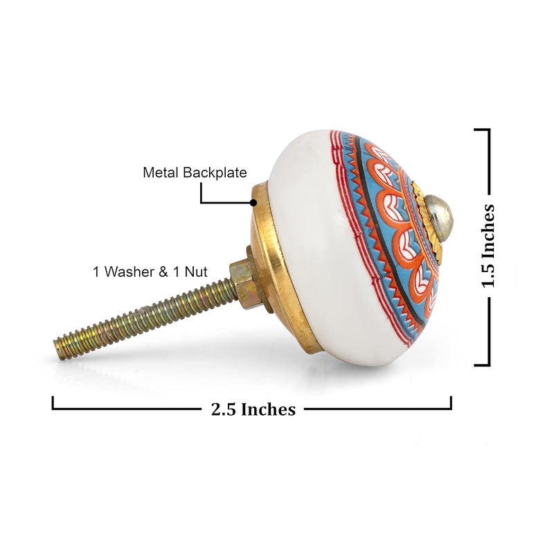 Craft Trade Door Knobs for Drawers Ceramic Vintage Assorted Colourful Pottery Drawer Handle Door Knobs and Pulls for Kitchen Cabinets Wardrobe and Cupboards Pack of 20 - Image 4
