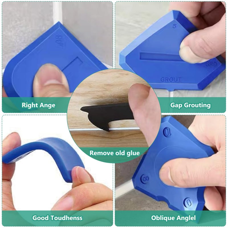 TecoKart ® 10 in 1 Caulking Tool Set, Multifunctional Silicone Caulk Tool with 5 Replaceable Pads, Two-Mode Scrapers, Ideal for Kitchen Tools, Bathroom Tiles, Windows, and All Sealing Projects - Image 5