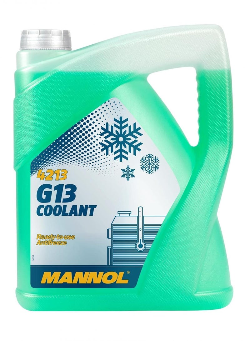 مانول اللون الأخضر لجميع السيارات سائل تبريد 5 لتر مضاد للتجمد G12+ خليط جاهز 30 درجة مئوية +125 هاي المواصفات - Image 1