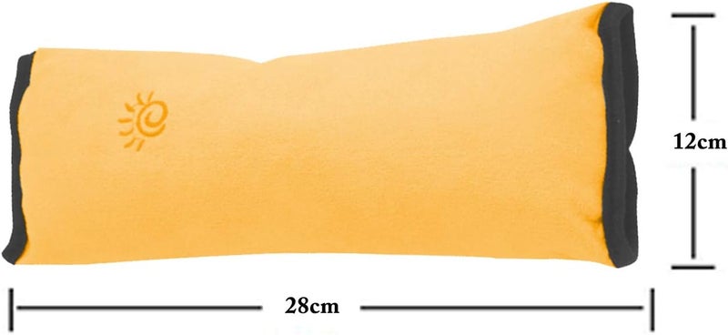 Safe-O-Kid 1 Seat Belt Mounted Pillow/Neck Support Pillow, Seat Strap Cushion for Kids, Toddlers- Pack of 1, Yellow - Image 3