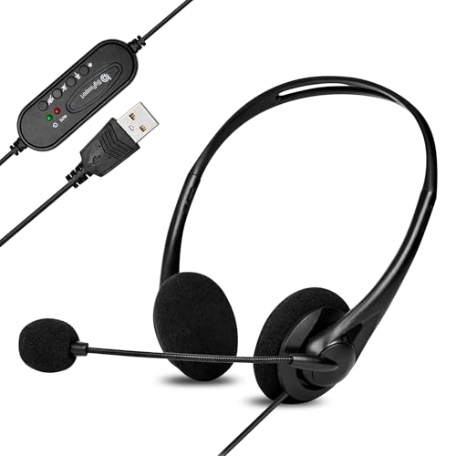 BigPassport Wired USB Headset with Noise Cancelling Microphone | HD Audio & All-Day Comfort for Online Meetings & Office Calls | USB Headphones for PC & Laptop | Model: Pro-Tech 491 (Black) - Image 2