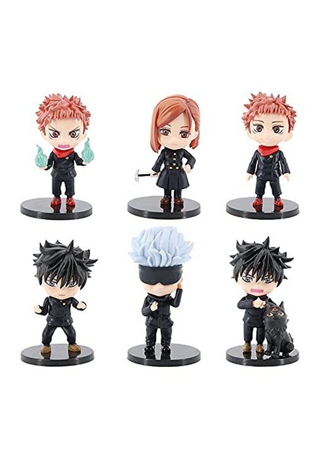 Trunkin - Trunkin Jujutsu Kaisen Action Figures 6 Pcs Set 10 cms Rubber Figure | (Set B) Itadori Yuji Fushiguro Megumi Action Figure Gojo Satoru | Model Anime Toys Figurine,Multicolor - Image 1