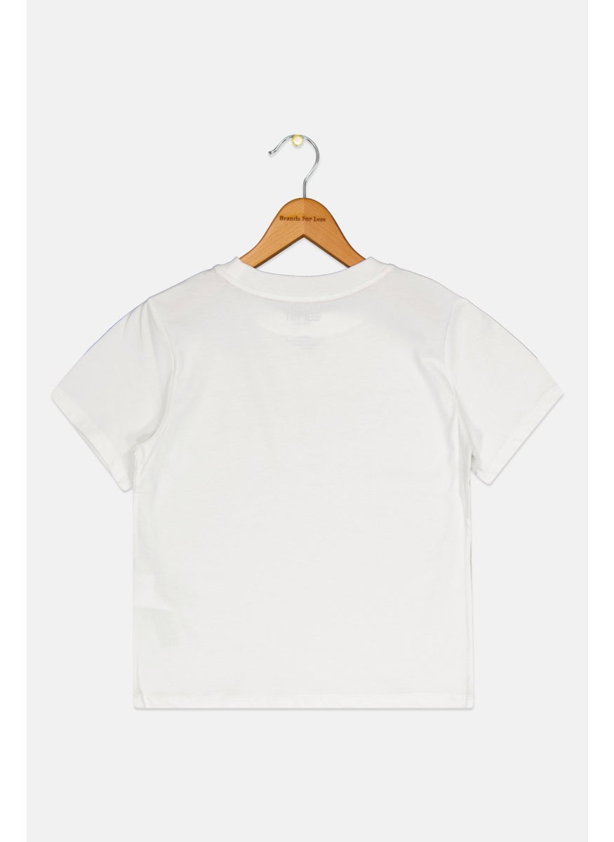 ESPRIT - Kids Boy Short Sleeves Brand Logo T-Shirt, White - Image 1