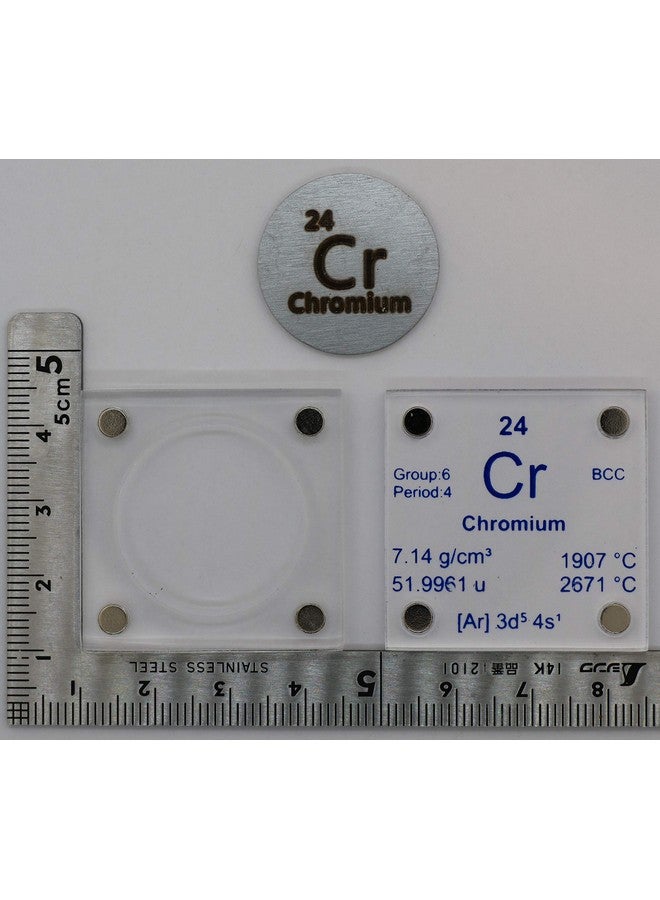 PFS Chromium (Cr) 24.26mm Metal Disc with Acrylic Case for Collection or Experiments - Image 4