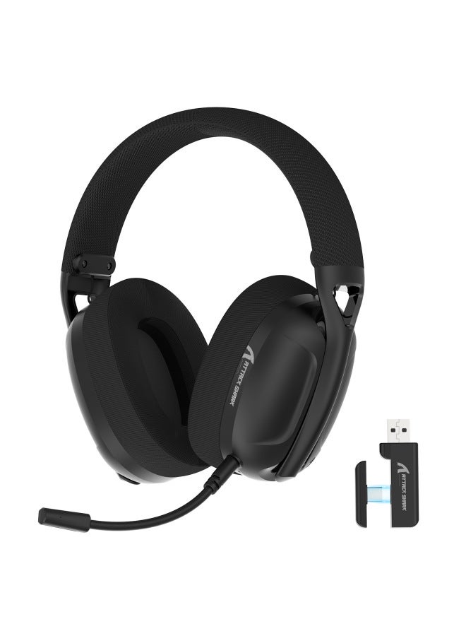 Attack Shark L80 Wireless Bluetooth 2.4G Three-Mode Wired Lightweight Headset With Mac Computer Game Headset-Color:Attack Shark L80 Wireless Three-mode Headphones Black  - Image 1