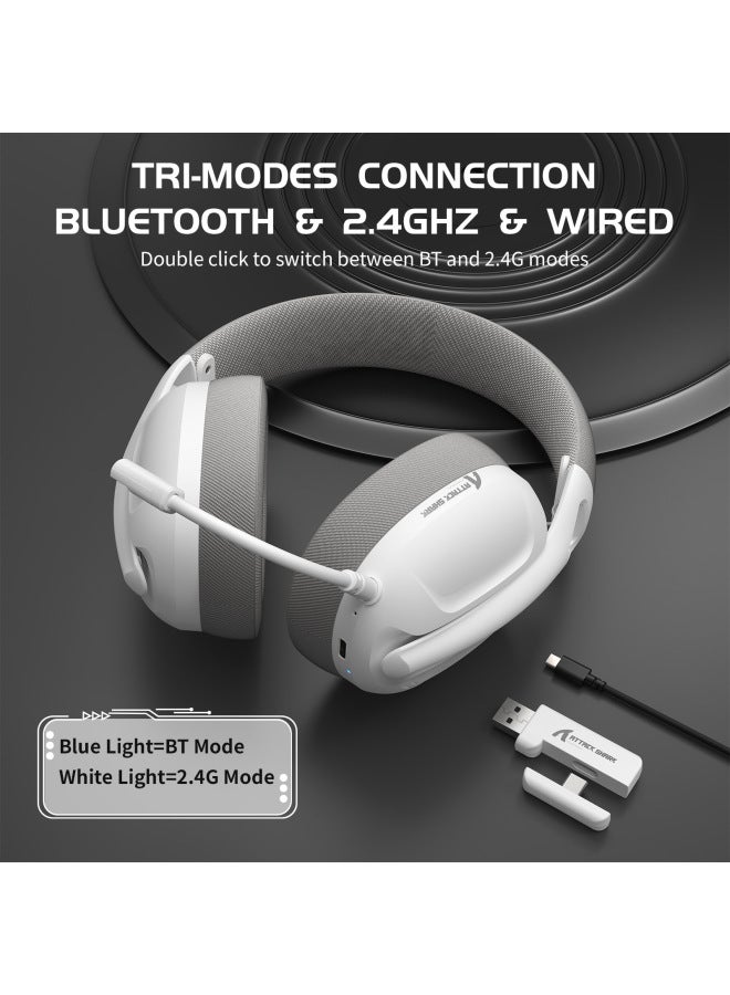Attack Shark L80 Wireless Bluetooth 2.4G Three-Mode Wired Lightweight Headset With Mac Computer Game Headset-Color:Attack Shark L80 Wireless Three-mode Headphones Black  - Image 2
