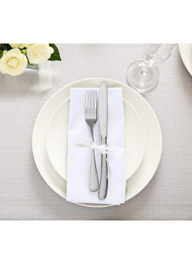 Utopia Kitchen - White Cloth Napkins [12 Pack 18X18 Inch] Cotton Blend Washable And Reusable Table Dinner Napkins For Hotel Lunch Restaurant Weddings Event And Parties - Image 1