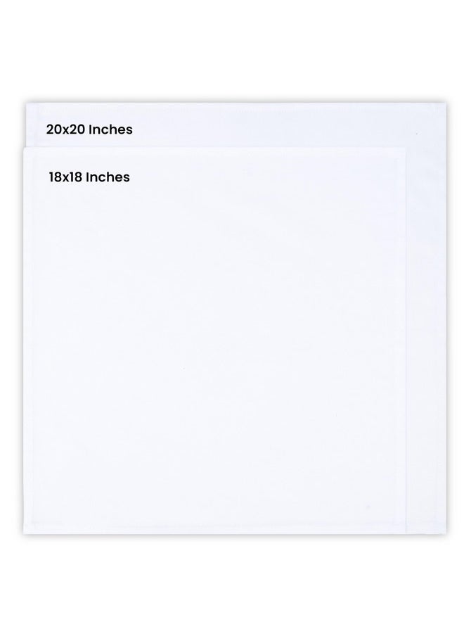 Utopia Kitchen - White Cloth Napkins [12 Pack 18X18 Inch] Cotton Blend Washable And Reusable Table Dinner Napkins For Hotel Lunch Restaurant Weddings Event And Parties - Image 1