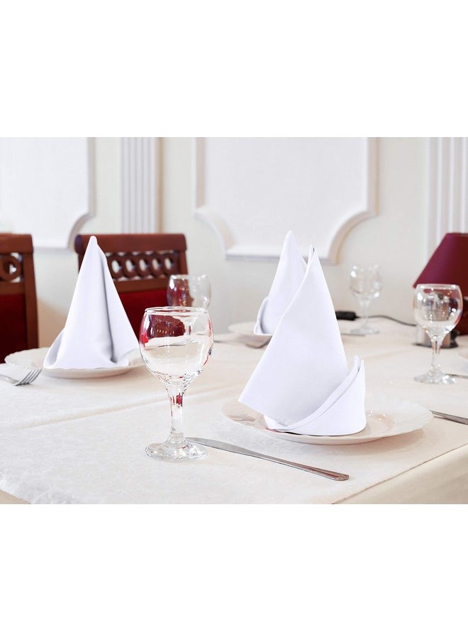 Utopia Kitchen - White Cloth Napkins [12 Pack 18X18 Inch] Cotton Blend Washable And Reusable Table Dinner Napkins For Hotel Lunch Restaurant Weddings Event And Parties - Image 1