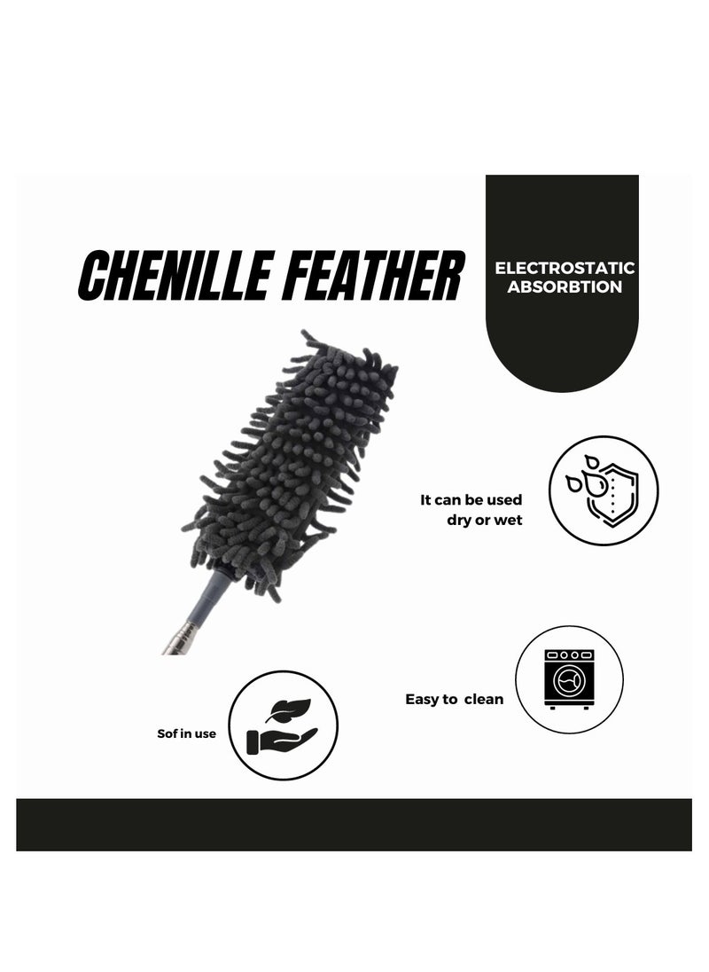 Horizon - Feather Duster with Extendable Pole, Removable and Washable Dusters for Cleaning Home with Ostrich Feathers Duster, Discover the Power of Dust Cleaner with Car Cleaning Brush - Image 1