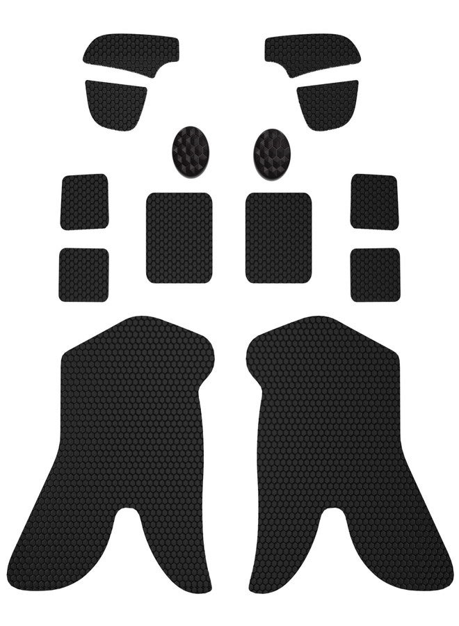 PlayVital Professional Textured Soft Rubber Pads Handle Grips for Steam Deck LCD & OLED, Trackpads Skin Grip Enhancement Back Button Protective Stickers Set with Thumb Caps - Honeycomb Textured Black - Image 2