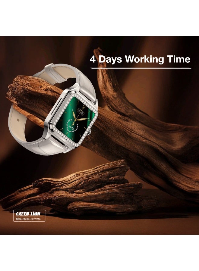 GREEN LION Hilux Smart Watch with 1.3" TFT IPS Display / 2-4 Days Usage Time / AI Voice Assistant / IP65 Waterproof / Activity Tracker / Music Player / Built-In Games / Bluetooth Calls / Health Monitoring / Sports Modes - Silver & Silicone/PU Strap - Image 3