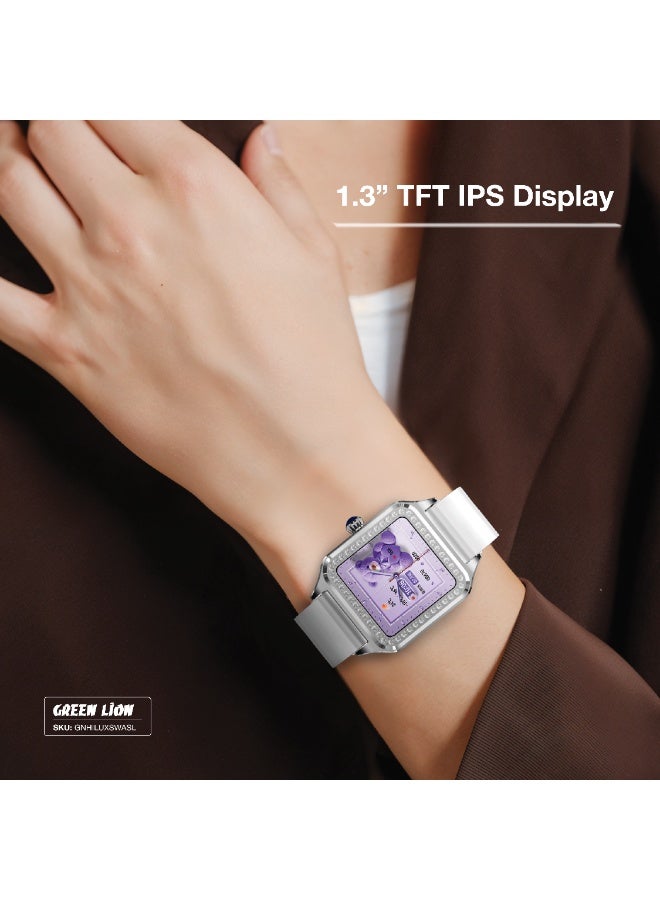 GREEN LION Hilux Smart Watch with 1.3" TFT IPS Display / 2-4 Days Usage Time / AI Voice Assistant / IP65 Waterproof / Activity Tracker / Music Player / Built-In Games / Bluetooth Calls / Health Monitoring / Sports Modes - Silver & Silicone/PU Strap - Image 2