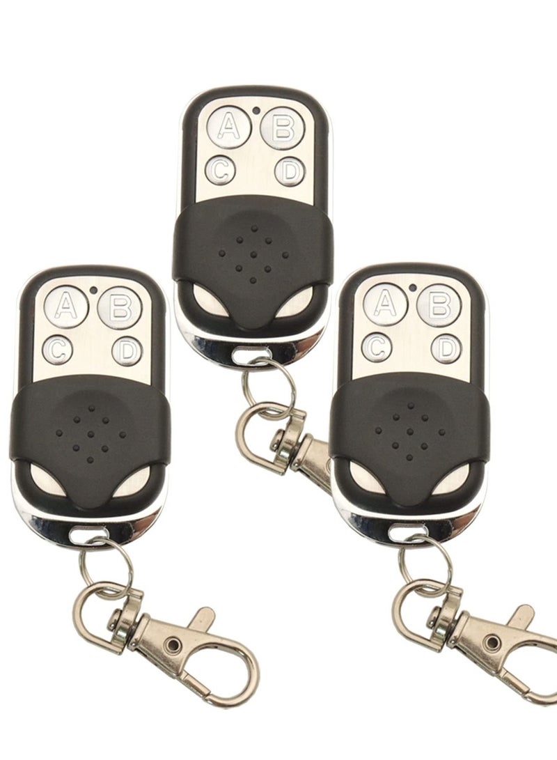 , 433.92Mhz Universal Wireless Copy Remote Control Keychain, RF Transmitter for Clone Car Garage Gate Door Opener, 3pcs with Slide Cover - Image 1