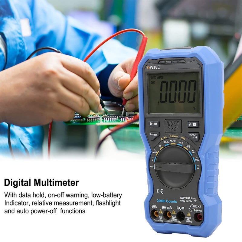 OW18E Digital Multimeter High Accurate 19999 Counts Measures Voltage Current Resistance Capacitance Frequency - Image 3