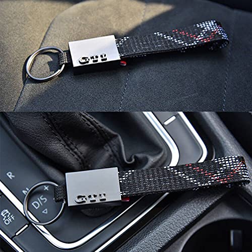 BJinegely Key Chains High Quantity Oxford Cloth Keychain, Holder Titanium Scottish Metal Car Key Rings for Man and Women 1Pcs Black - Image 5