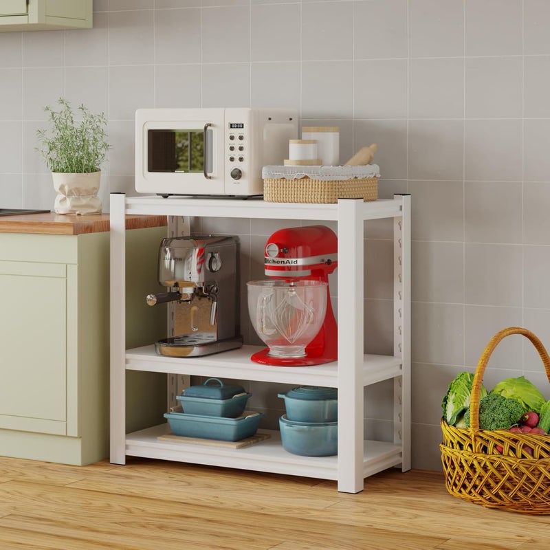HOME CUBE 3 Layer Metal Storage Rack Stand with Adjustable Boltless Shelf Display Rack Kitchen Storage Rack Multipurpose Stand for Oven Stand Office Garage Shops Salon Space Saving Storage Organizer - Image 3