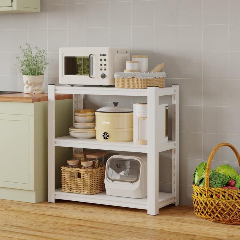 HOME CUBE 3 Layer Metal Storage Rack Stand with Adjustable Boltless Shelf Display Rack Kitchen Storage Rack Multipurpose Stand for Oven Stand Office Garage Shops Salon Space Saving Storage Organizer - Image 1