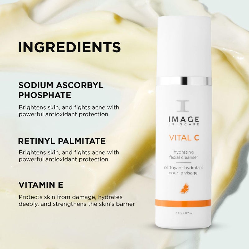 IMAGE Skincare, VITAL C Hydrating Facial Cleanser, Gentle Face Wash with Vitamin C, E and A, 6 fl oz - Image 5