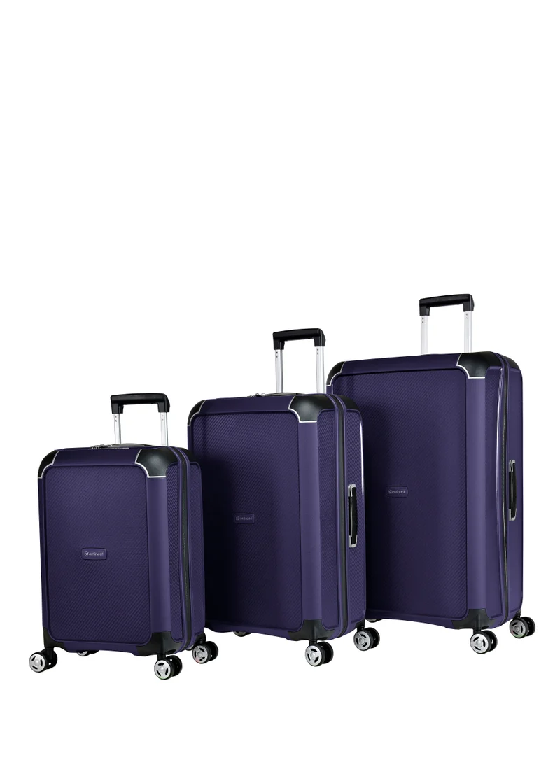 إيمينينت Champion Hard Case Travel Bags Trolley Luggage Sets of 3 Polypropylene Lightweight 4 Quiet Double Spinner Wheels Suitcase With TSA Lock B0002 Purple
