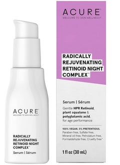 Acure Acure Retinoid Replenishing Night Complex | 100% Vegan | For lifetime performance | With polyglutamic acid and vegetable squalene | Smoothes the skin and fights wrinkles 1 fl oz., serum  - Image 1
