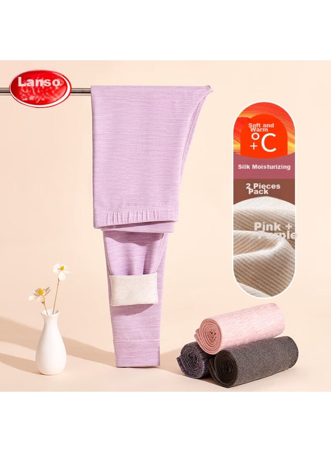LANG SHA Langsha Fall New Arrival] Children's Thermal Pants For Boys And Girls, Wool And Silk Blend, Student Warm Autumn And Winter Sleepwear, 2 Pairs - Image 1