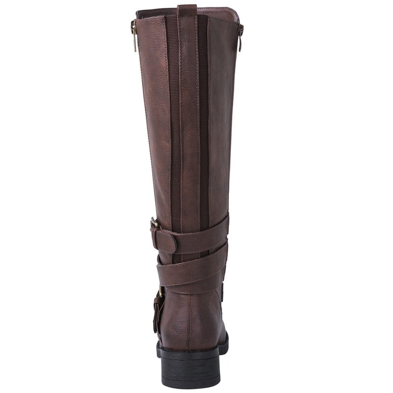 GLOBALWIN Women's Brown Knee High Boots Comfortable Fashion Riding Boots For Women Low Heel 9M - Image 5