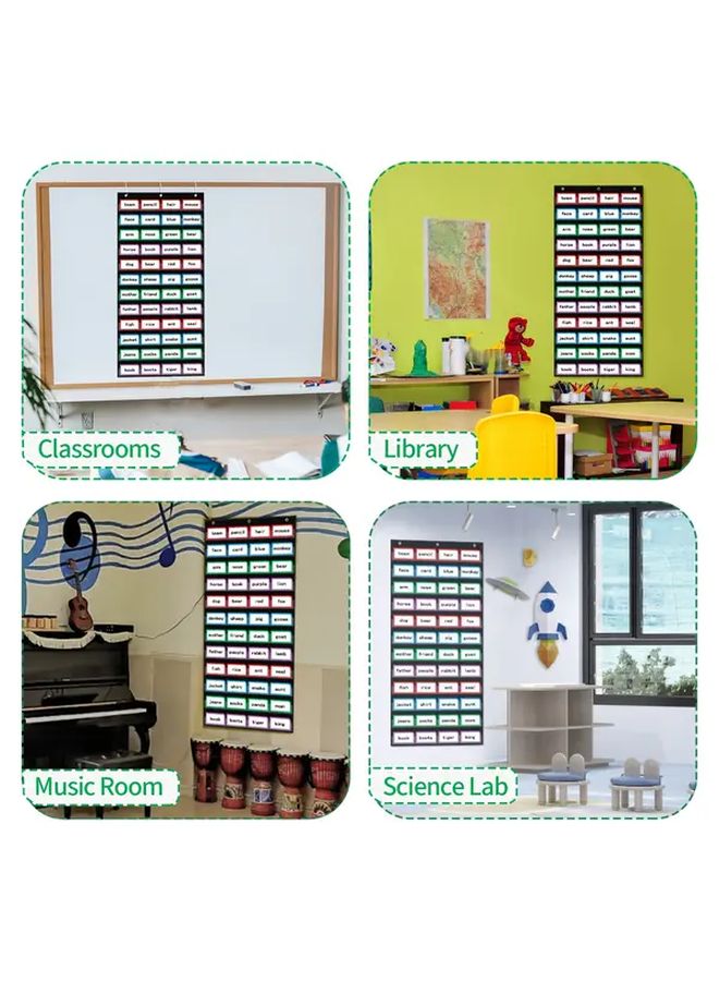 12 Tier Word Pocket Chart 12 Clear Pockets Large Hanging Sentence Strips - Image 5