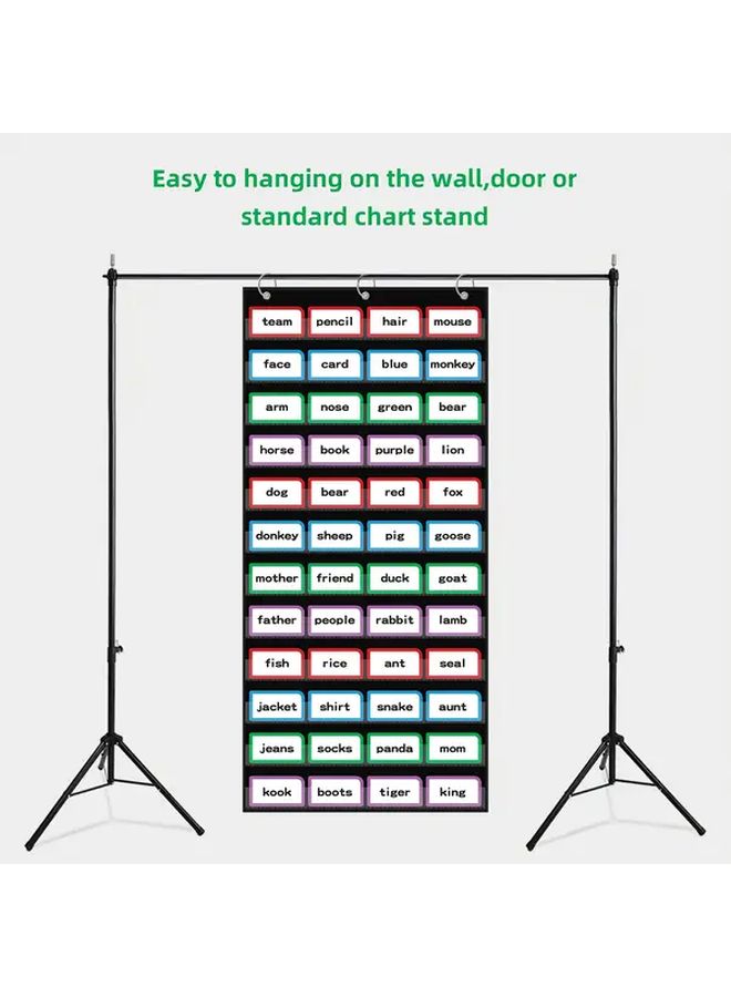12 Tier Word Pocket Chart 12 Clear Pockets Large Hanging Sentence Strips - Image 3