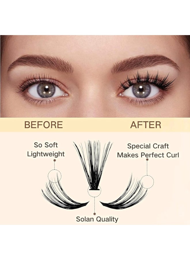 200pcs D Curve Mink Individual Eyelashes for a Natural Long Thick Soft False Eyelashes for DIY at Home or Salon by Sugar Girl (20D Density - Each Lash 0.07mm Thick - Each Lash 12mm Length)