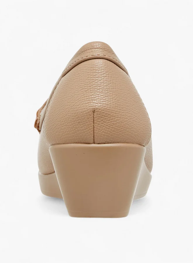 Le Confort Solid Slip-On Loafers with Wedge Heels